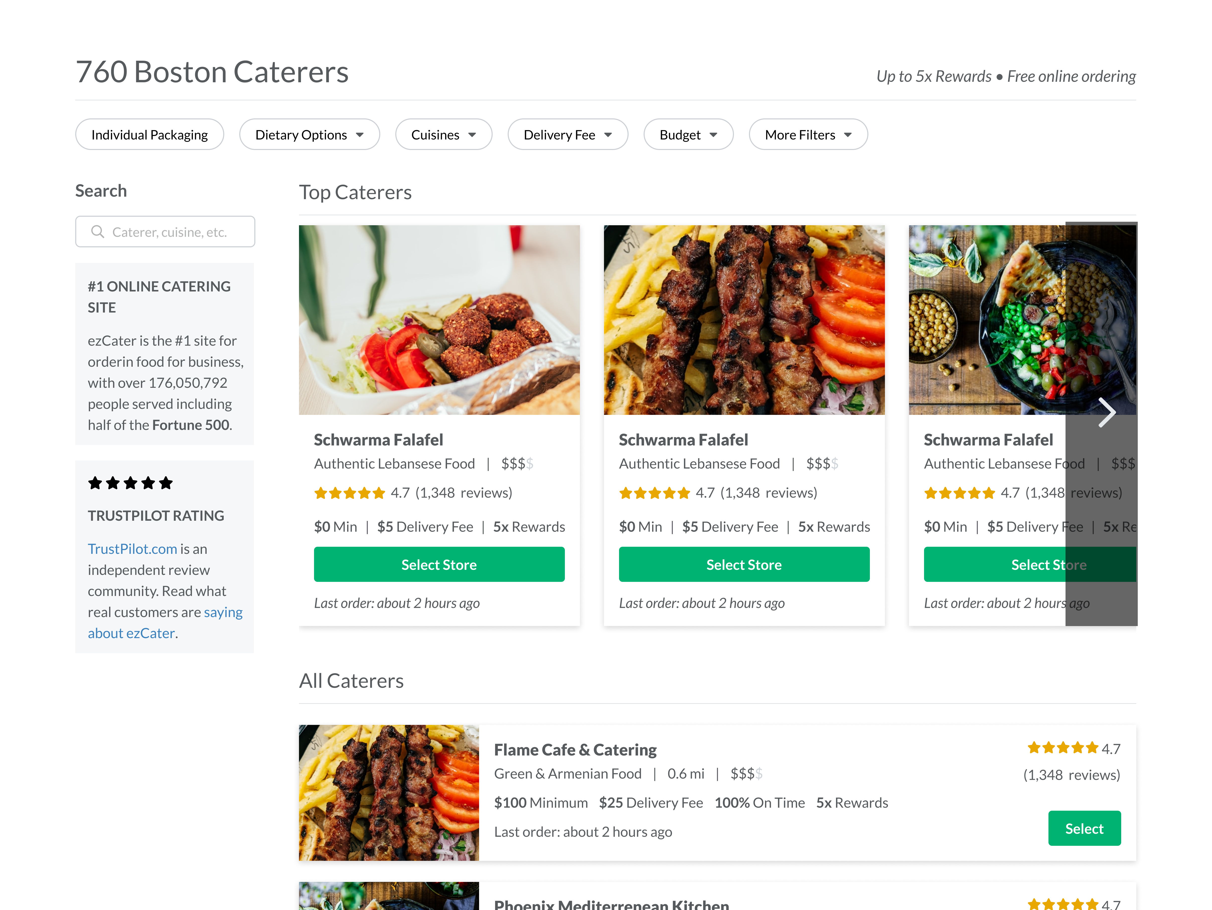 Top Caterers on the marketplace